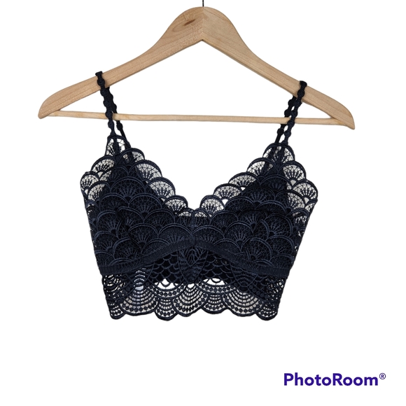 Free People Other - Intimately Free People Blue Scallop Lace Adjustable Straps Bralette Sz XS